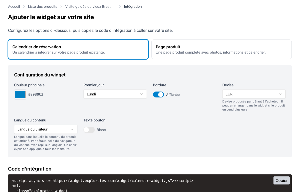 Comment personnaliser l'apparence du widget Explorates sur votre site