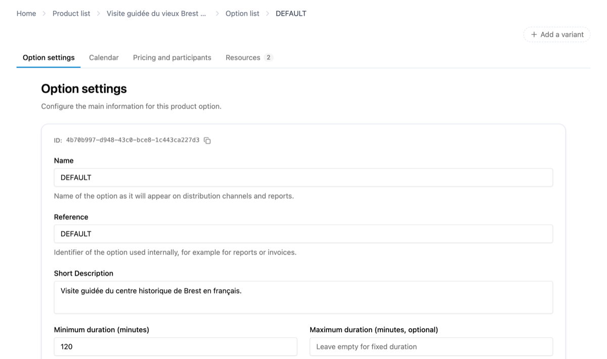 How do I create an option for my product