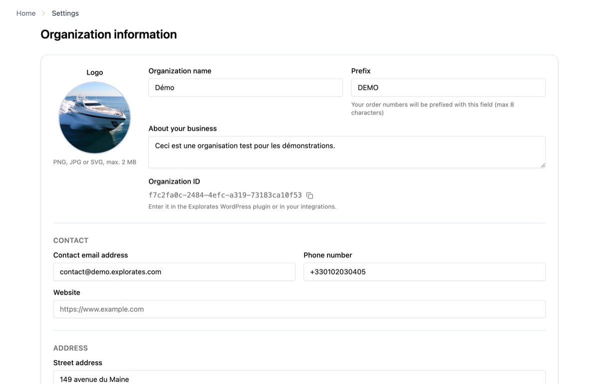 How do I customize my organization details