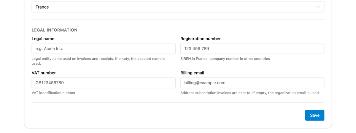 How do I customize my organization details