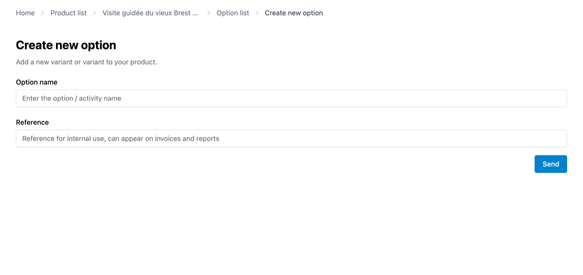 How do I create an option for my product