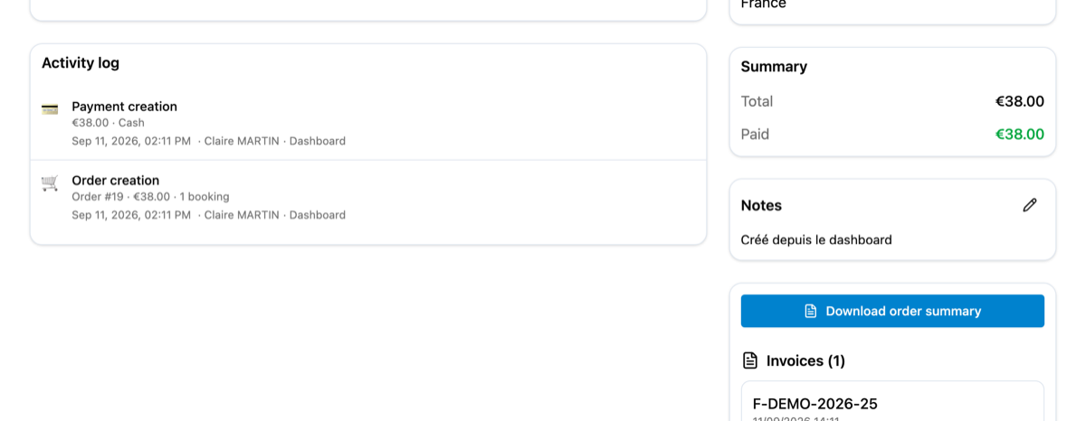 How do I see the details of an order