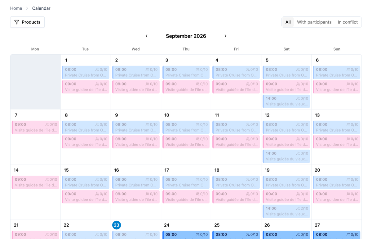 How do I see the remaining availability for a date