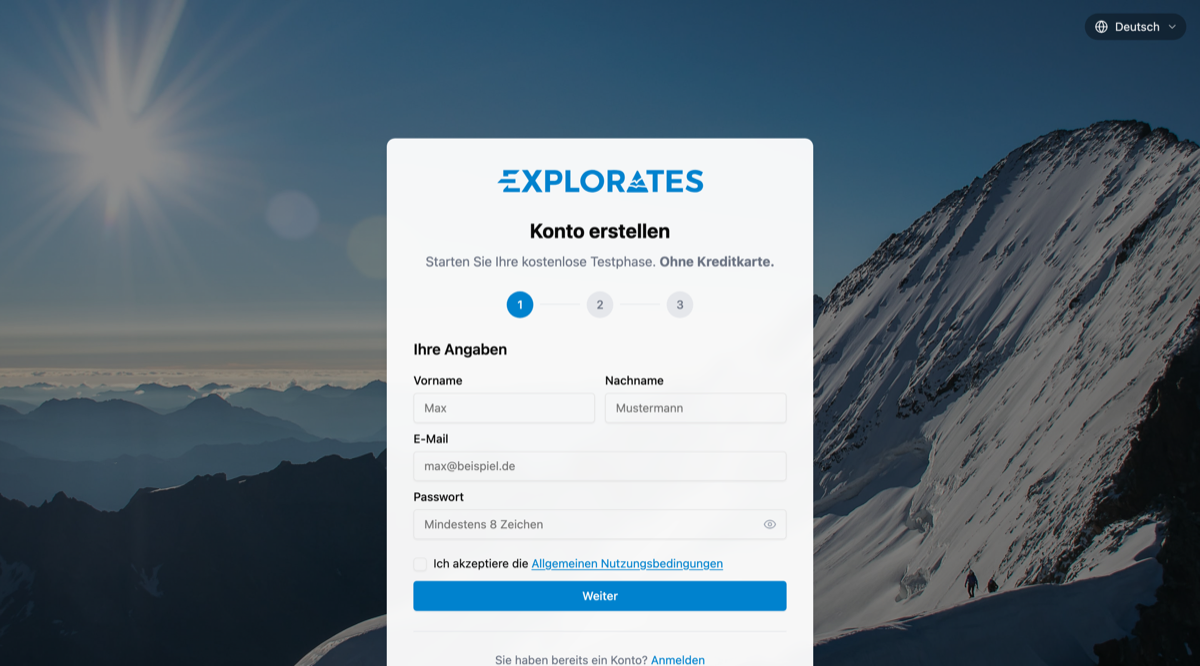Wie erstelle ich mein Explorates-Konto