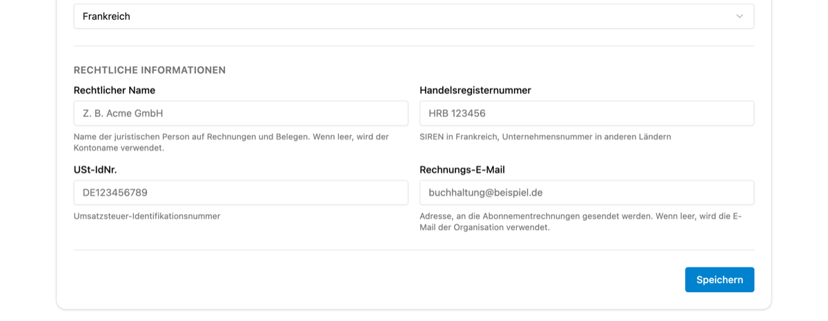 Wie passe ich die Angaben meiner Organisation an