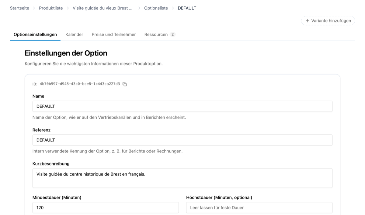 Wie erstelle ich eine Option für mein Produkt