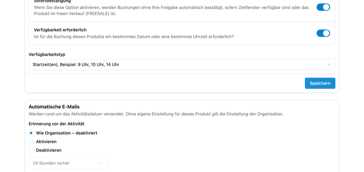 Wie lege ich die Verfügbarkeit eines Produkts fest