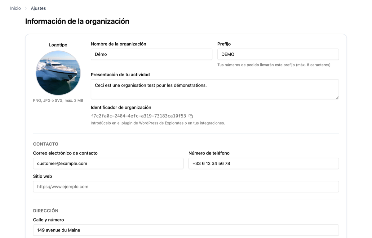 Cómo personalizo los datos de mi organización
